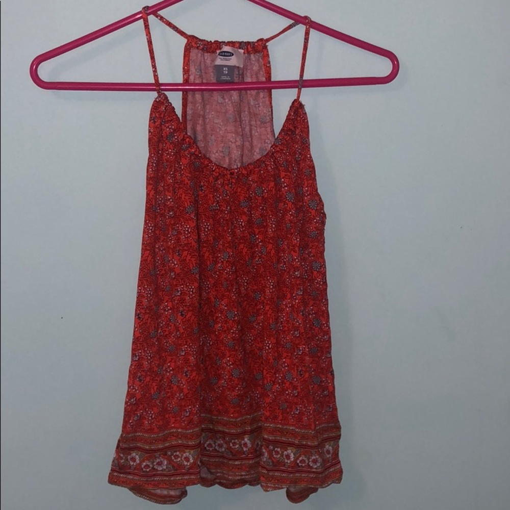 Orange flowy tank top